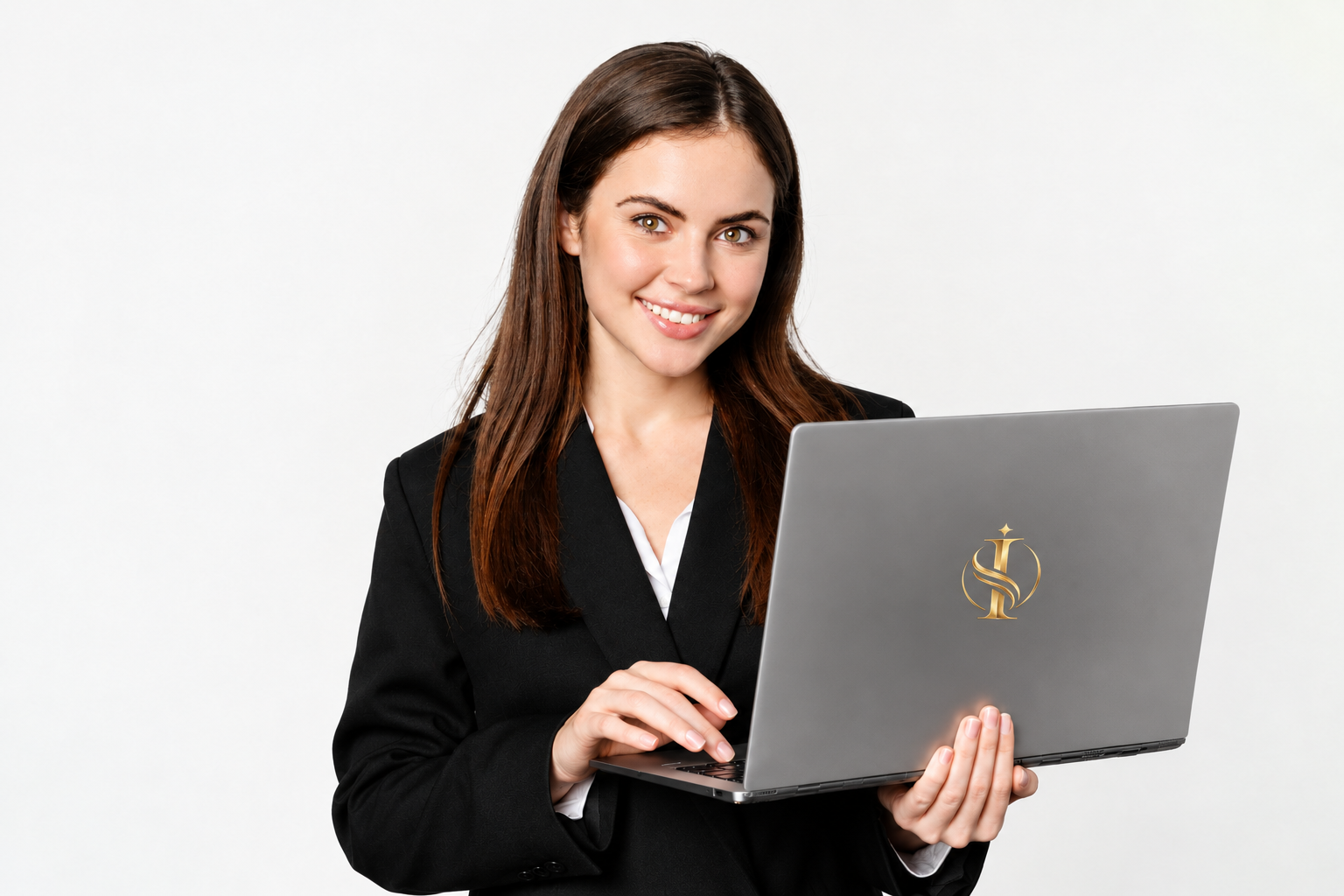 Professional student with laptop